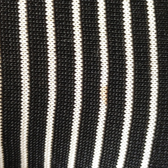 Vintage Poi....by Krizia Knit Italian Open Back Black White Striped Fitted Dress - Picture 13 of 16